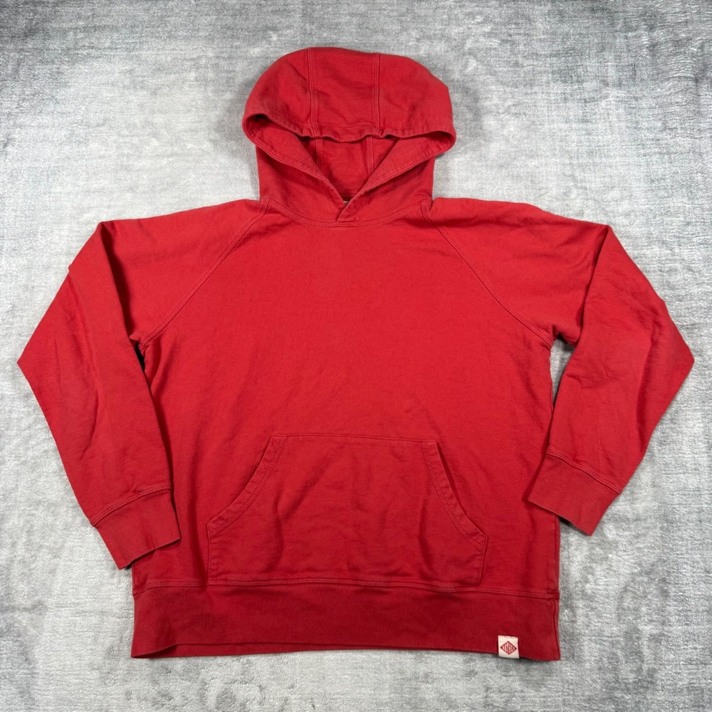 Bather Sweatshirt Mens Medium Red Cotton Blank Pullover Hoodie Made in Canada